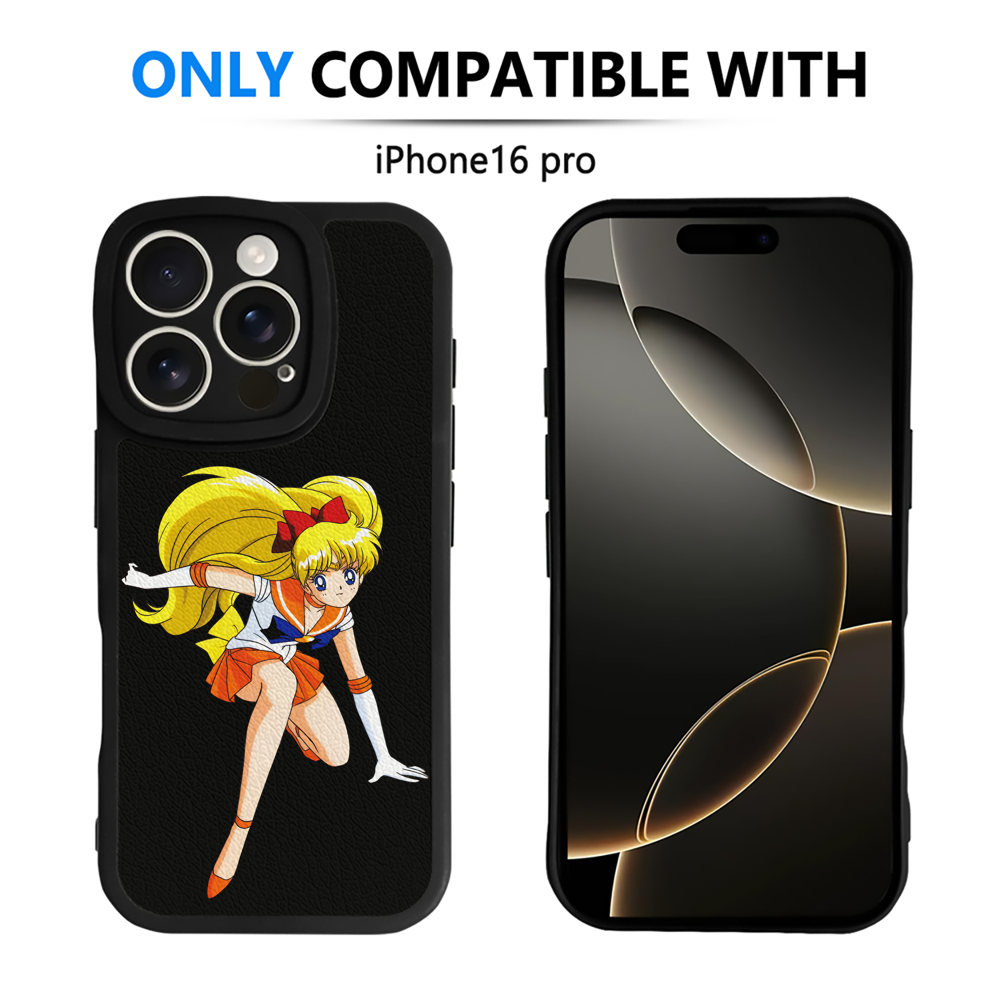 （画像用） 美少女戦士セーラームーン 愛野 美奈子 あいの みなこ Sailor Moon Aino Minako 【iPhone 16シリーズ対応】シリコンスマホケース（レザー調） 材質：シリコン